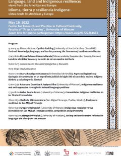 Language, land and Indigenous resilience: views from the Americas and Europe. Mayo 2022.